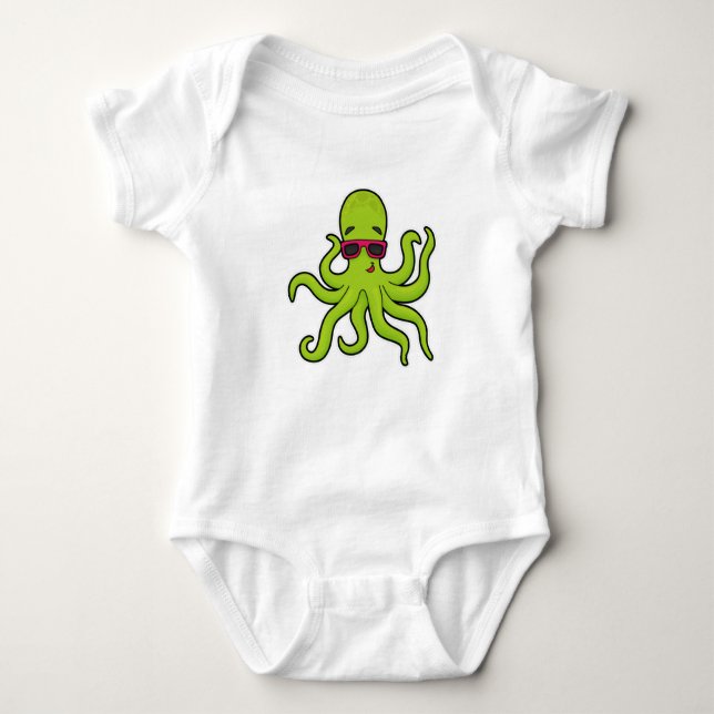 Octopus med solglasögon t shirt (Framsida)