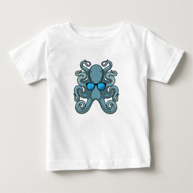 Octopus med solglasögon t shirt (Framsida)