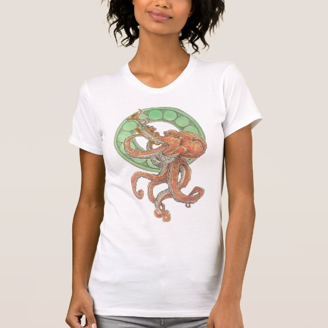 Octopus med Trumpet T Shirt (Framsida)