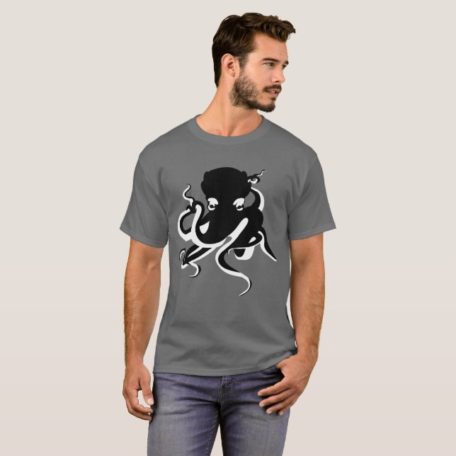 Octopus minimalistic Nautical T-Shirt (Hel framsida)