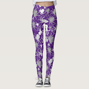 Octopus Mönster.b Lila BG Leggings
