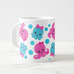 Octopus Mönster, Cute Octopus, Sea Animals Jumbo Mugg
