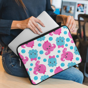 Octopus Mönster, Cute Octopus, Sea Animals Laptop Fodral