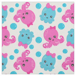 Octopus Mönster, Cute Octopus, Sea Animals Tyg