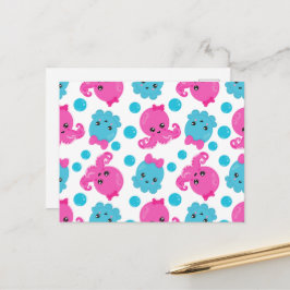 Octopus Mönster, Cute Octopus, Sea Animals Vykort