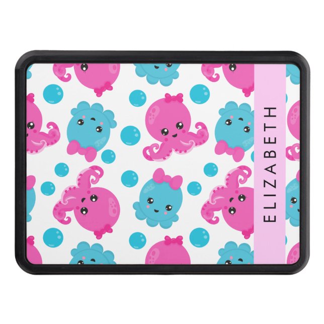 Octopus Mönster, Cute Octopus, Sea, Ditt namn Dragkroksskydd (Framsidan)