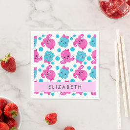 Octopus Mönster, Cute Octopus, Sea, Ditt namn Pappersservett
