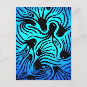 Octopus Mönster Design Vykort