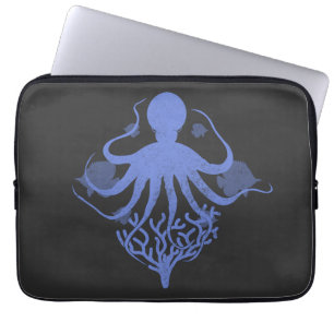 Octopus (mörkens bakgrund) laptop fodral