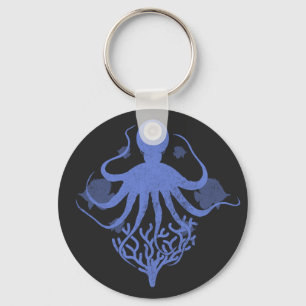 Octopus (mörkens bakgrund) nyckelring