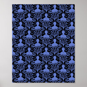 Octopus (mörkens bakgrund) poster