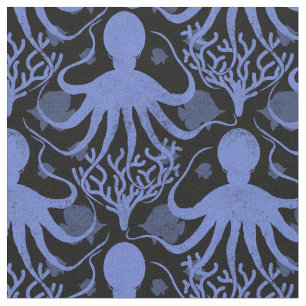Octopus (mörkens bakgrund) tyg