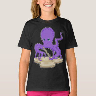 Octopus Musician Flute Music T Shirt