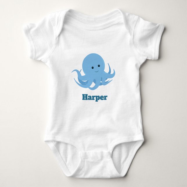 Octopus Namn Cute Animal Tecknad T Shirt (Framsida)