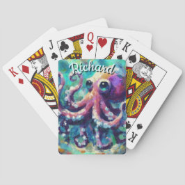 Octopus Nautical Beach Coastal Personlig Casinokort