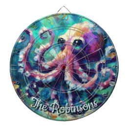 Octopus Nautical Beach Coastal Personlig Darttavla