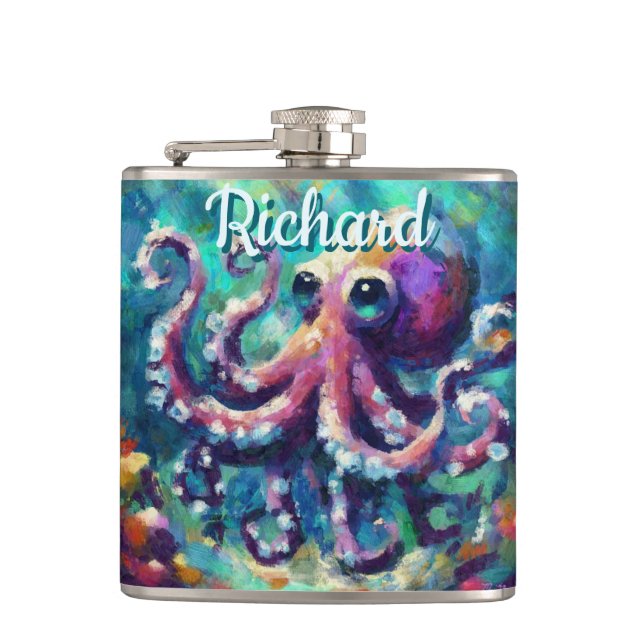 Octopus Nautical Beach Coastal Personlig Fickplunta (Framsidan)