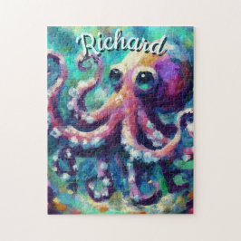 Octopus Nautical Beach Coastal Personlig Pussel