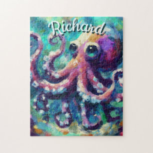 Octopus Nautical Beach Coastal Personlig Pussel