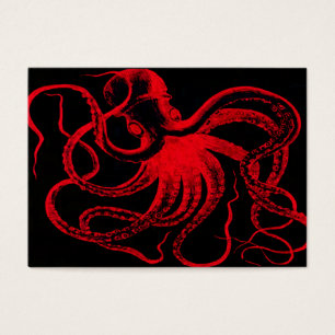 Octopus Nautical Steampunk Vintage Kraken Monster Visitkort