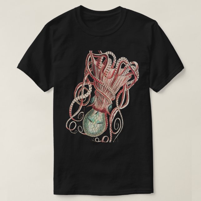 Octopus Ocean Squid Women Manar Ungdom Undervatten T Shirt (Design framsida)