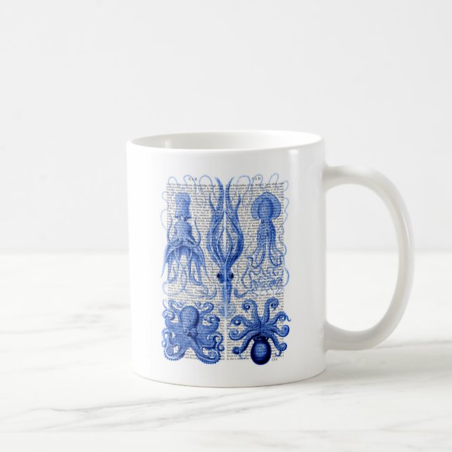 Octopus och bläckblått kaffemugg (Höger)