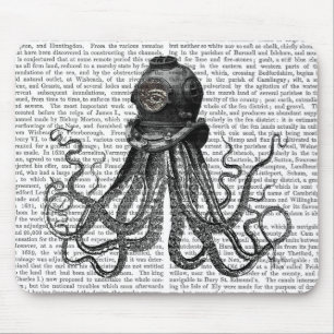 Octopus och dykhjälm musmatta