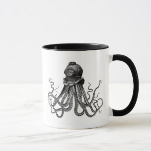 Octopus och dyving Helmet Mugg