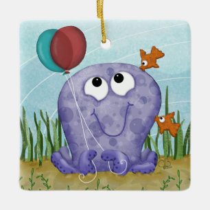 Octopus och Fishy Kisses Julgransprydnad Keramik