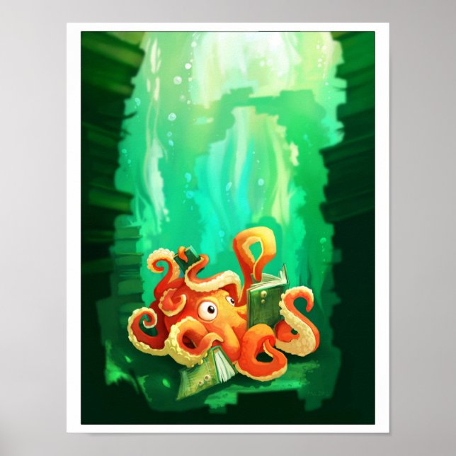 Octopus och Hans Bokar Poster (Framsidan)