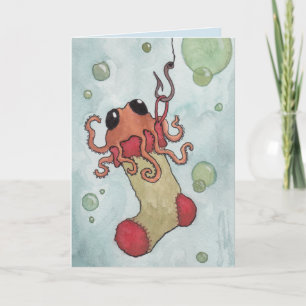 Octopus- och julklapp helgkort