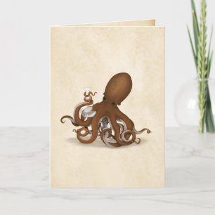 Octopus- och kemikolv - anpassbart stycke tack kort