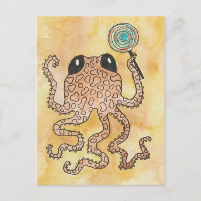 Octopus och Lollypop Vykort (Framsida)
