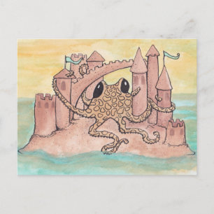 Octopus och Sandcastle Vykort