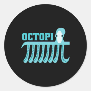 Octopus Octopi Math Runt Klistermärke
