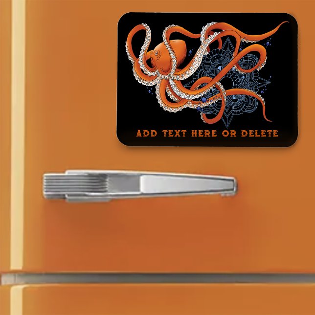 Octopus Orange Mandal Blue Magnet (Skapare uppladdad)