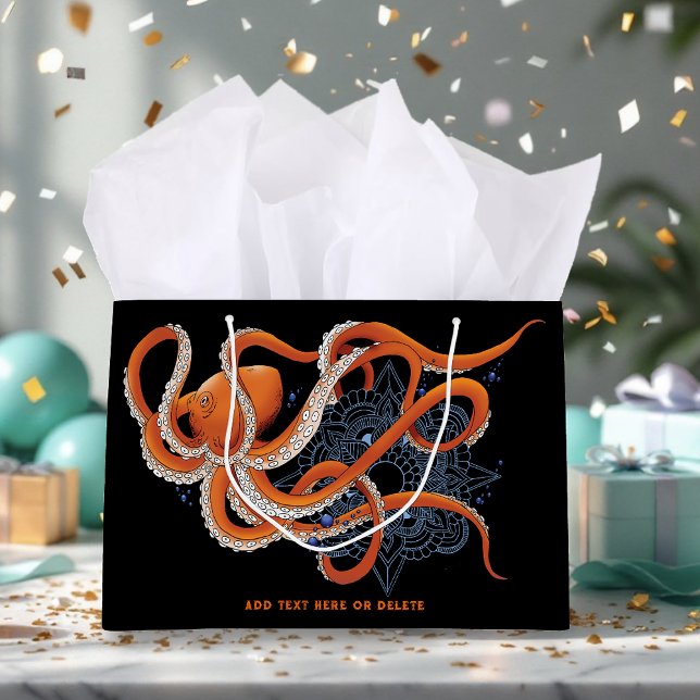 Octopus Orange Mandala Blue (Skapare uppladdad)