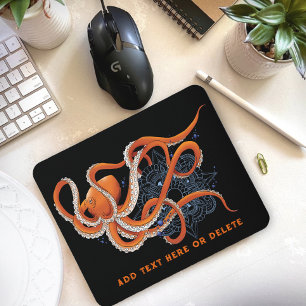 Octopus Orange Mandala Blue Musmatta