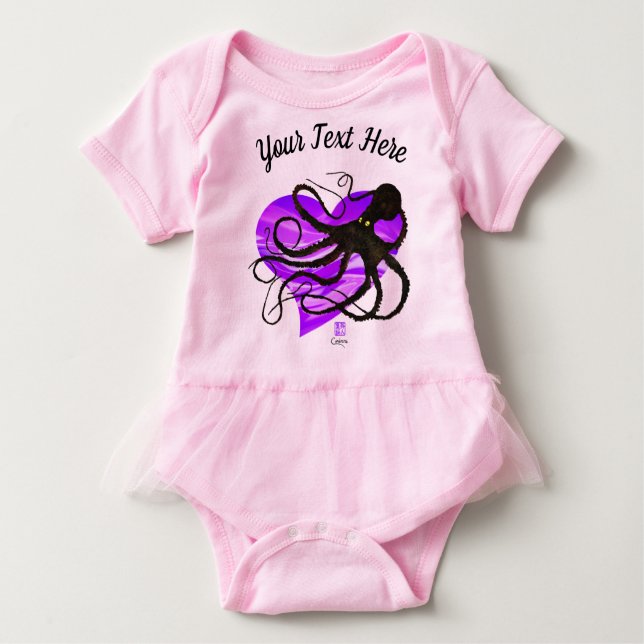 Octopus på Lavender ❤ - Tutu Bodydräkt T-shirt (Framsida)