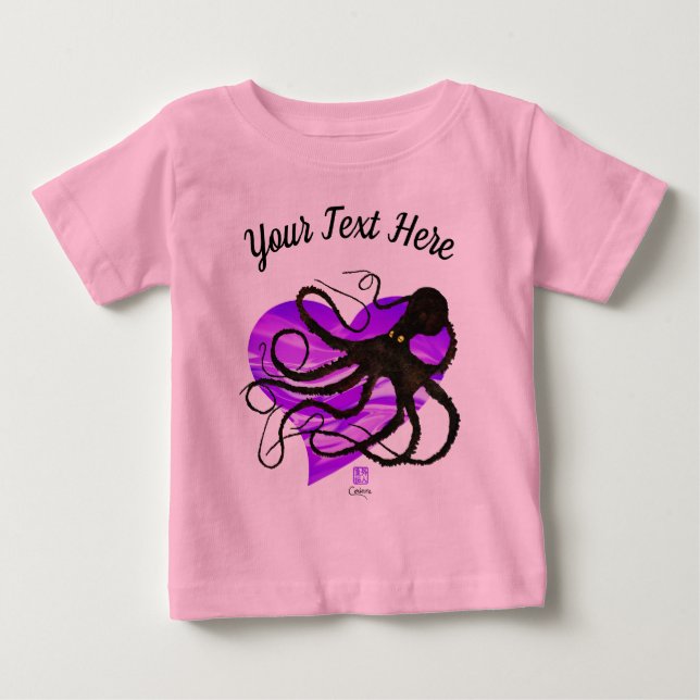 Octopus på Lavender ❤ - Tutu Bodydräkt T-shirt (Framsida)