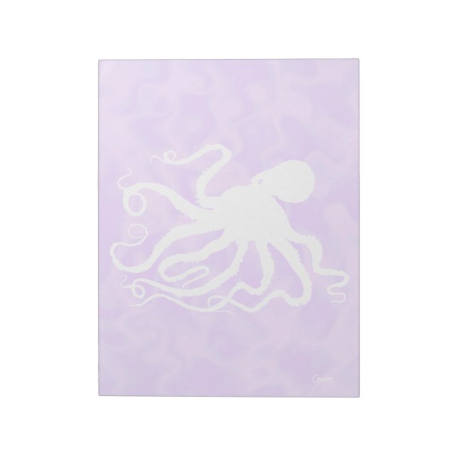 Octopus på Lila - 11 x 8,5-tums Anteckningsblock (Roterad)