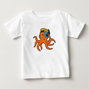 Octopus på Music med hörlurar T Shirt