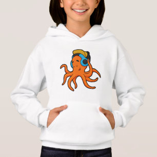 Octopus på Music med hörlurar T Shirt