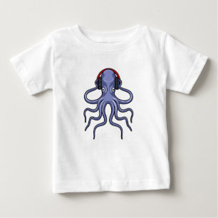 Octopus på Music med hörlurar T Shirt