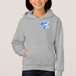 Octopus på två tonblå ❤ - Zip Front Hoodie Tee Shirt