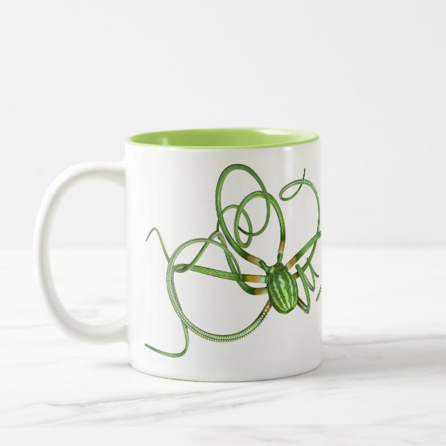 Octopus på vattenmelondagen Två-Tonad mugg (Vänster)