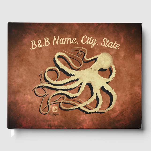 Octopus på Vintage Brown - Guest Bok (Framsida)