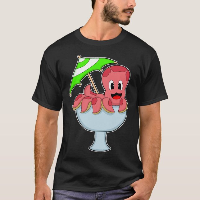 Octopus Party Cocktail paraply T Shirt (Framsida)
