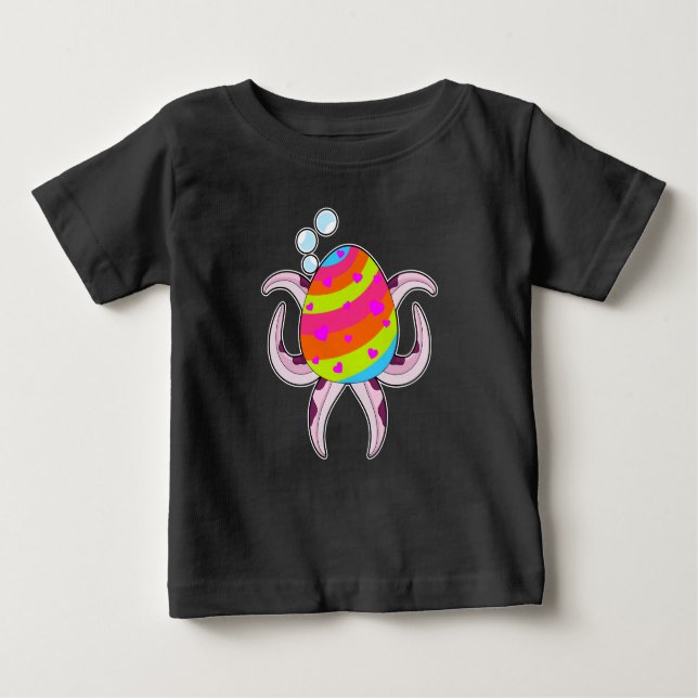 Octopus Påsk Påskägg T Shirt (Framsida)