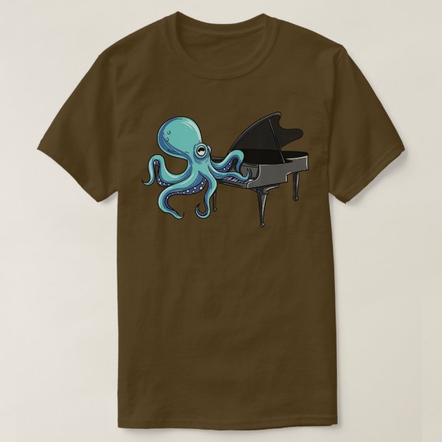 Octopus Pay Piano Squid T Shirt (Design framsida)